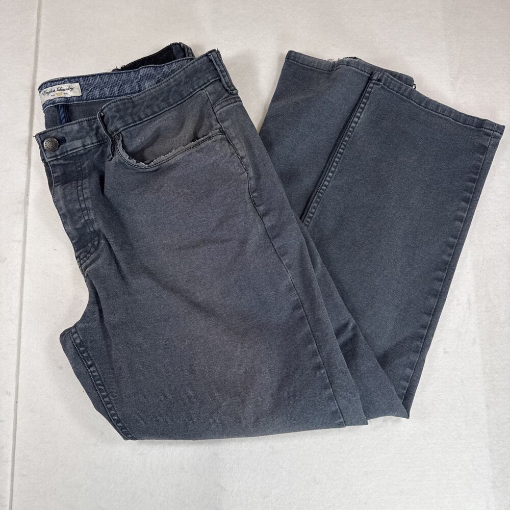 English Laundry Pants Mens 38x30 Straight Leg 5-Pocket Trousers Jeans Flex Gray